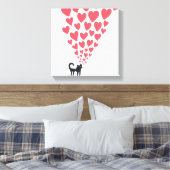 Kat in Love Canvas Afdruk (Insitu (Slaapkamer))