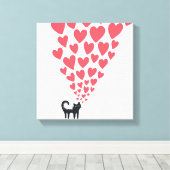 Kat in Love Canvas Afdruk (Insitu (Houten vloer))