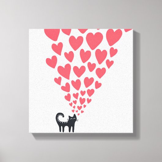 Kat in Love Canvas Afdruk (Voorkant)
