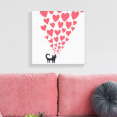 Kat in Love Canvas Afdruk (Insitu (Woonkamer))