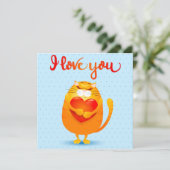 Kat in Love Kaart (Staand voorkant)