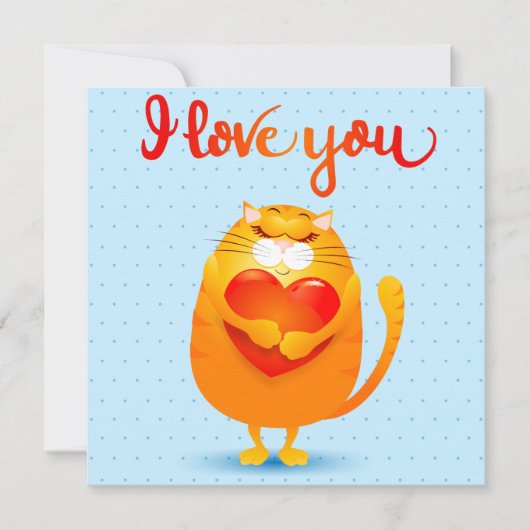 Kat in Love Kaart (Voorkant)