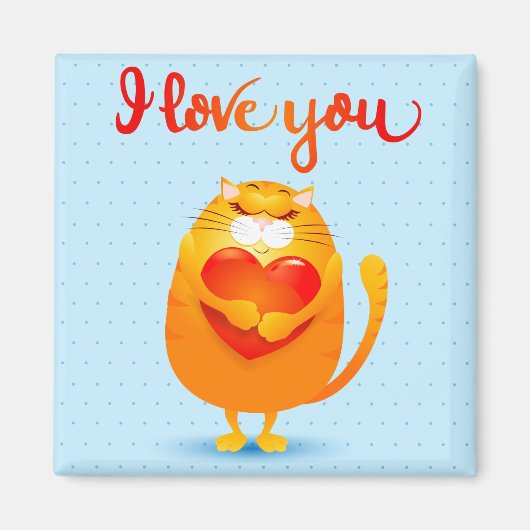 Kat in Love Magneet (Voorkant)
