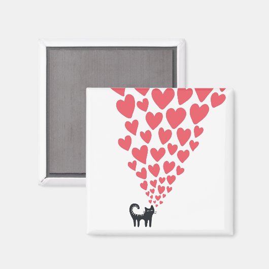 Kat in Love Magneet (Voorkant / Achterkant)