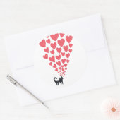 Kat in Love Ronde Sticker (Envelop)