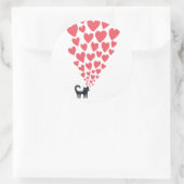 Kat in Love Ronde Sticker (Tas)