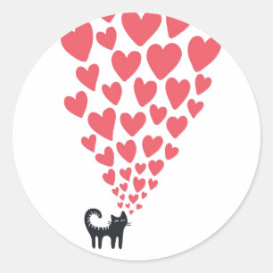 Kat in Love Ronde Sticker