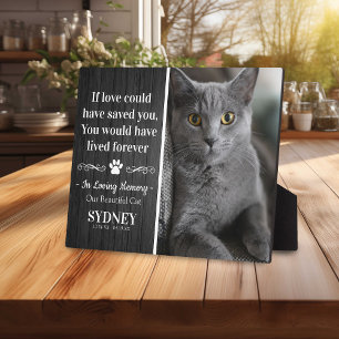 Kat 'In Loving Memory' Foto Rustieke Herdenking Fotoplaat