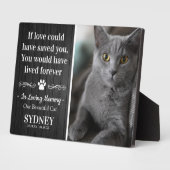 Kat In Loving Memory Foto Rustieke Herdenking Fotoplaat (Zijkant)