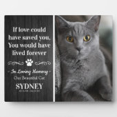Kat 'In Loving Memory' Foto Rustieke Herdenking Fotoplaat (Voorkant)