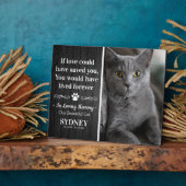 Kat 'In Loving Memory' Foto Rustieke Herdenking Fotoplaat (Zijkant)