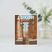 Kat in Luxor Egypte Karnak Tempel Reizen Briefkaart (Staand voorkant)