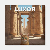 Kat in Luxor Egypte Karnak Tempel Reizen Magneet (Voorkant)