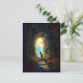 Kat in Magical Alley Fantasy Art Briefkaart (Staand voorkant)
