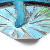 Kat in mand Folk-kunst: unieke schilderijen Poster (Hoek)