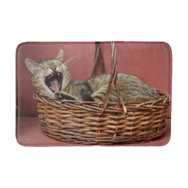 Kat in mandje badmat