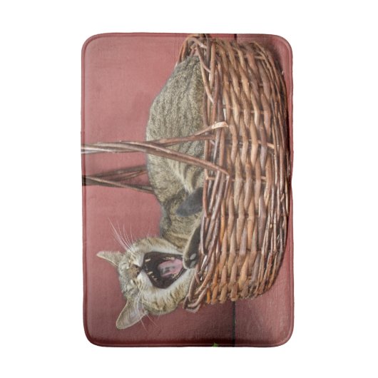 Kat in mandje badmat (Voorkant Verticaal)