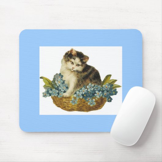  Kat in mandje Muismat (Met muis)