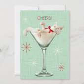 Kat in Martini Glas Kaart (Voorkant)