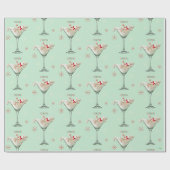 Kat in Martini Glass Cadeaupapier (Vlak)