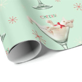 Kat in Martini Glass Cadeaupapier (Rol Hoek)