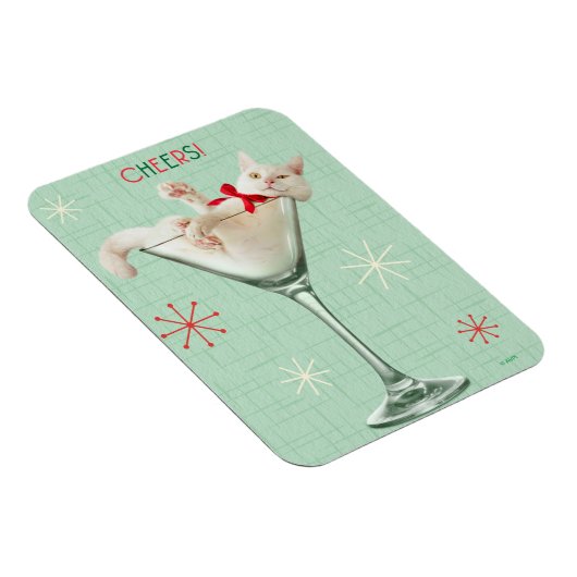 Kat in Martini Glass Magneet (Rechterzijde)