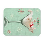 Kat in Martini Glass Magneet (Horizontaal)