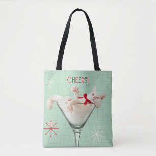Kat in Martini Glass Tote Bag