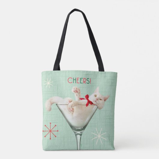 Kat in Martini Glass Tote Bag (Achterkant)