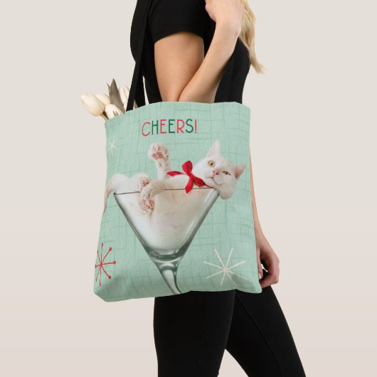 Kat in Martini Glass Tote Bag (Dichtbij)