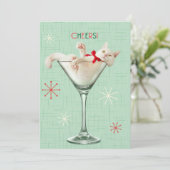 Kat in Martiniglas Kaart (Staand voorkant)