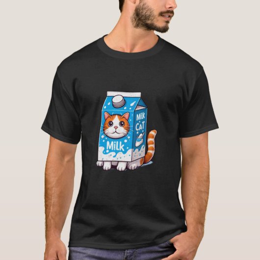 Kat in melk kostuum t-shirt (Voorkant)