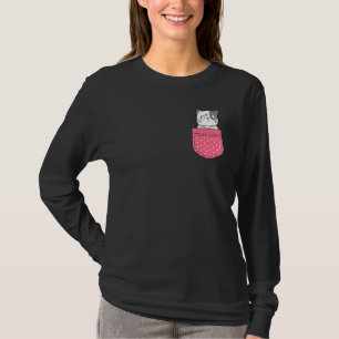 Kat In Mijn Zak Roze Stippen Zak Kat T-shirt