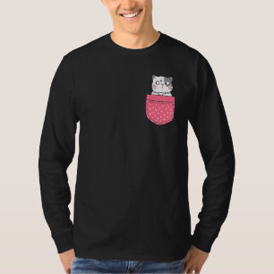 Kat In Mijn Zak Roze Stippen Zak Kat T-shirt