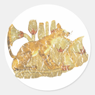 kat in moeras ronde sticker