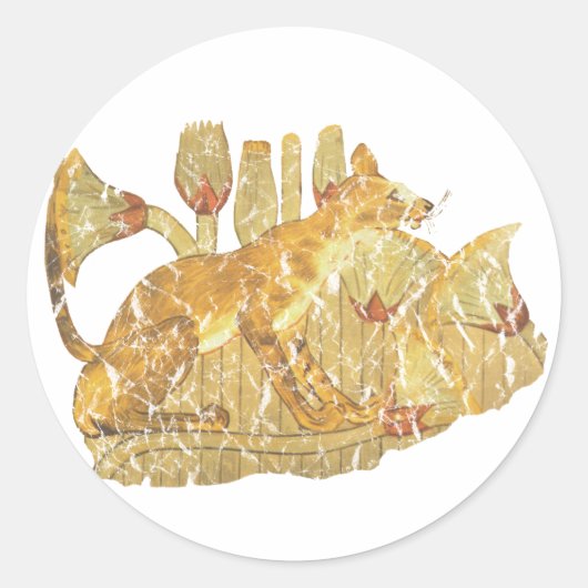 kat in moeras ronde sticker (Voorkant)