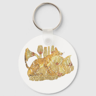 kat in moeras sleutelhanger