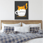 Kat in mok Canvas koffie (Insitu (Slaapkamer))