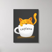 Kat in mok Canvas koffie (Voorkant)