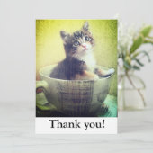 kat in mok Dank u kaart (Staand voorkant)