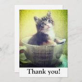 kat in mok Dank u kaart (Voorkant / Achterkant)