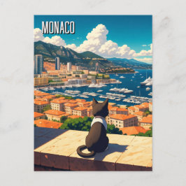 Kat in Monaco Monte Carlo Europa Reizen Briefkaart