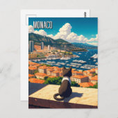Kat in Monaco Monte Carlo Europa Reizen Briefkaart (Voorkant / Achterkant)