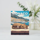 Kat in Monaco Monte Carlo Europa Reizen Briefkaart (Staand voorkant)
