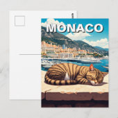Kat in Monaco Monte Carlo Europa Reizen Briefkaart (Voorkant / Achterkant)