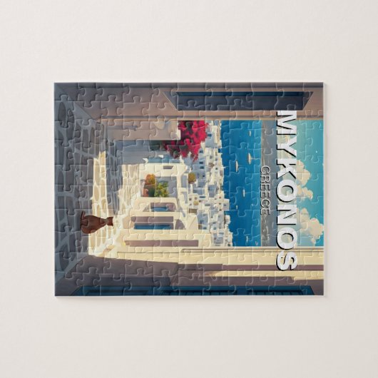 Kat in Mykonos Griekenland Cycladen Reizen Legpuzzel (Horizontaal)