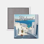 Kat in Mykonos Griekenland Cycladen Reizen Magneet (Voorkant / Achterkant)