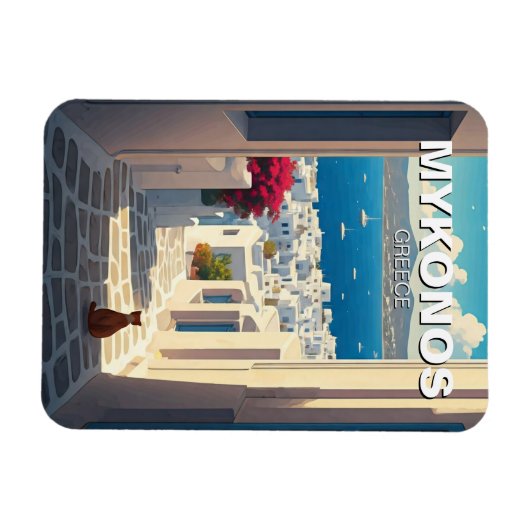 Kat in Mykonos Griekenland Cycladen Reizen Magneet (Horizontaal)