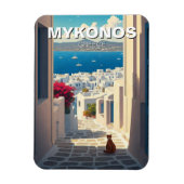Kat in Mykonos Griekenland Cycladen Reizen Magneet (Verticaal)