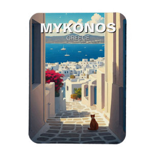 Kat in Mykonos Griekenland Cycladen Reizen Magneet